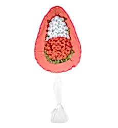 Yapay gerbera ile hazırlanmış tek katlı nikah, açılış ve düğün çelengi.