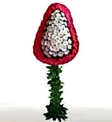 Beyaz gerbera ve yeşillikler ile hazırlanmış ayaklı nikah, açılış ve düğün çiçeği.
