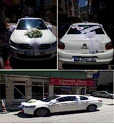 Beyaz Süslemeli Gelin Arabası